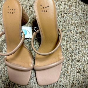 a new day nude mule heels in 9 & 1/2